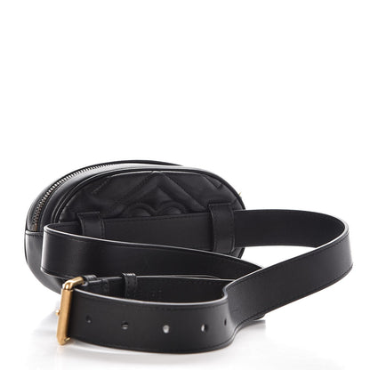 Gucci Calfskin Matelasse GG Marmont Belt Bag 105 42 Black 3 of 7