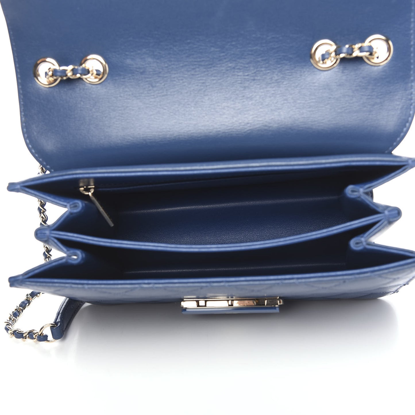 Sheepskin Quilted Beauty Lock Flap Blue