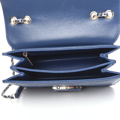 Chanel Sheepskin Quilted Beauty Lock Flap Blue 4 of 12