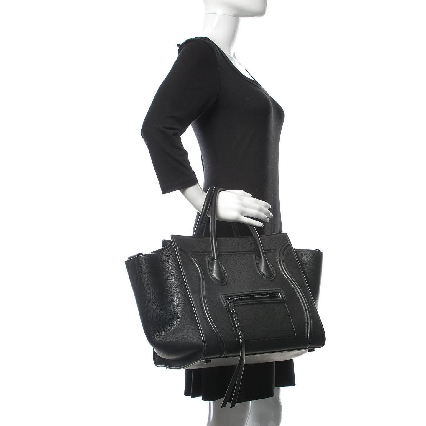 Supple Calfskin Medium Phantom Luggage Black