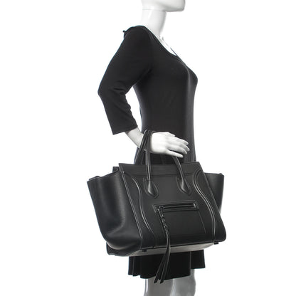 Celine Supple Calfskin Medium Phantom Luggage Black 2 of 10