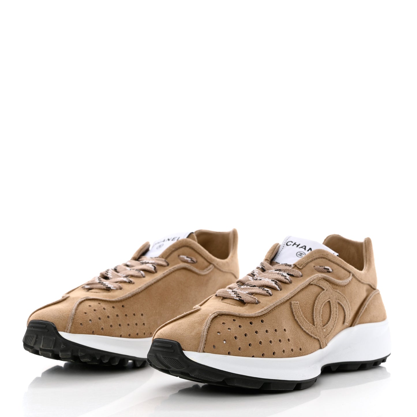 Suede Goatskin CC Sneakers 39 Dark Beige