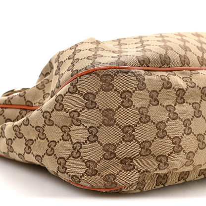 Gucci Monogram Medium Sukey Top Handle Tote Beige Orange 8 of 9