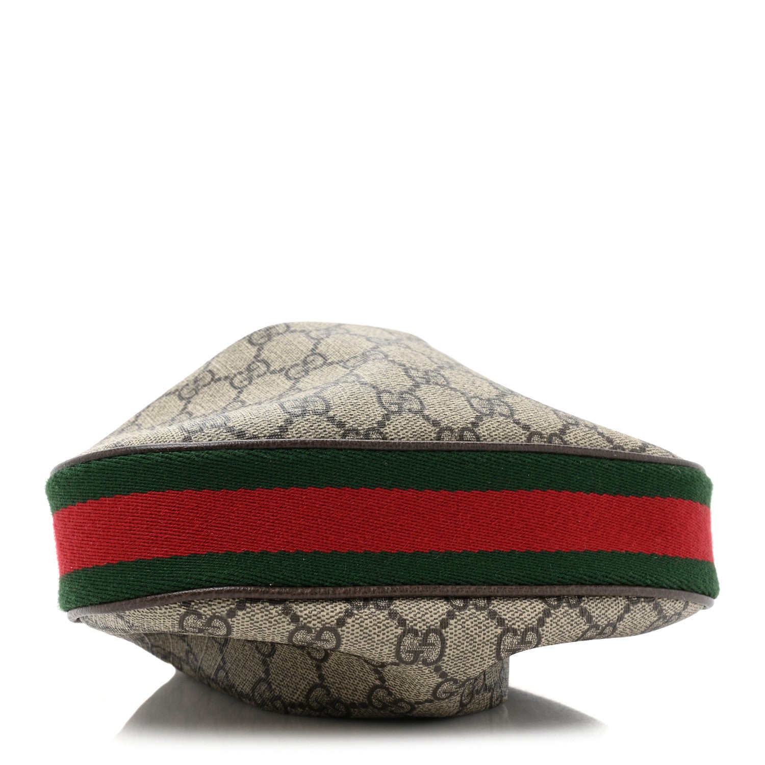 Gucci GG Supreme Monogram Textured Calfskin Web Small Attache Shoulder Bag Beige Ebony New Acero 4 of 9