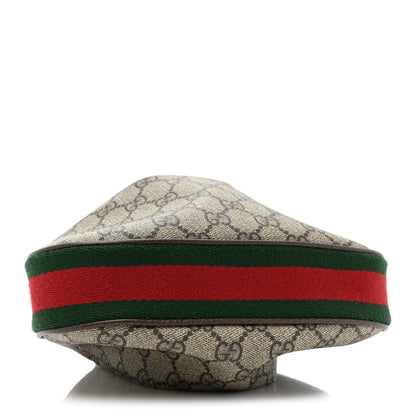 Gucci GG Supreme Monogram Textured Calfskin Web Small Attache Shoulder Bag Beige Ebony New Acero 4 of 9