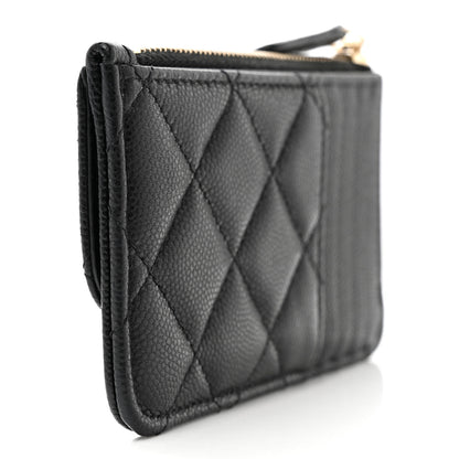 Chanel Caviar Quilted Flap Zip Card Holder Black 3 of 9