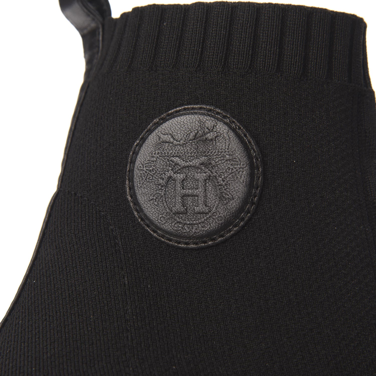 Hermes Knit Calfskin Volver Ankle Boots 36.5.5 Black 6 of 7
