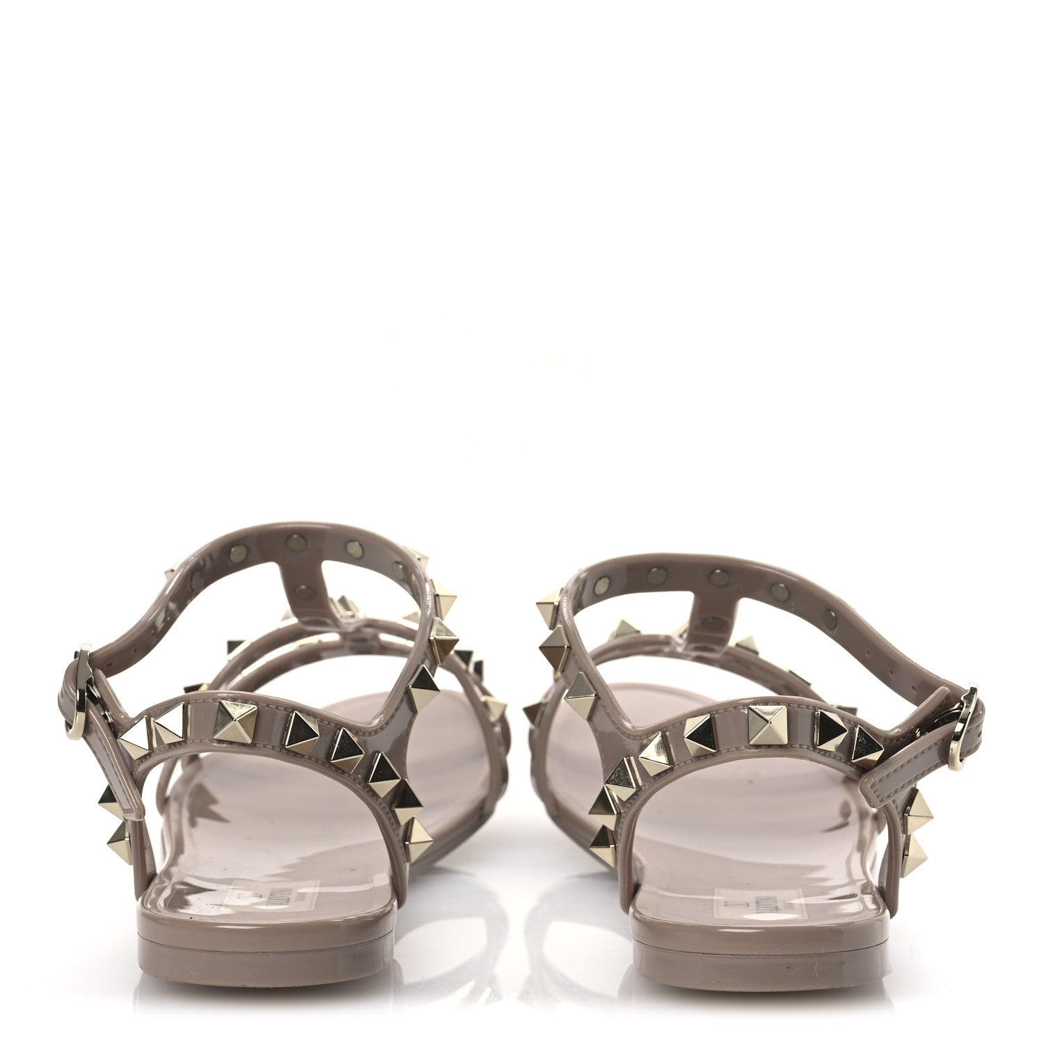 Valentino Garavani PVC Jelly Rockstud Caged Sandals 36 Poudre 6 of 12