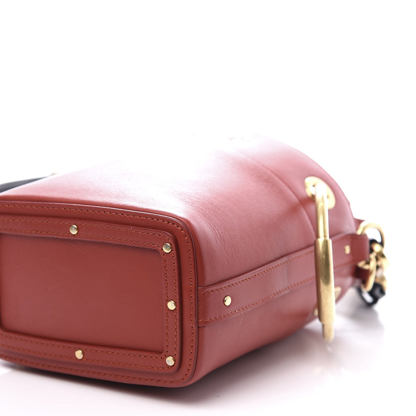 Smooth Calfskin Mini Roy Bucket Bag Earthy Red