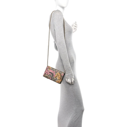 Gucci GG Supreme Monogram Bengal Chain Wallet Beige Pink 2 of 10