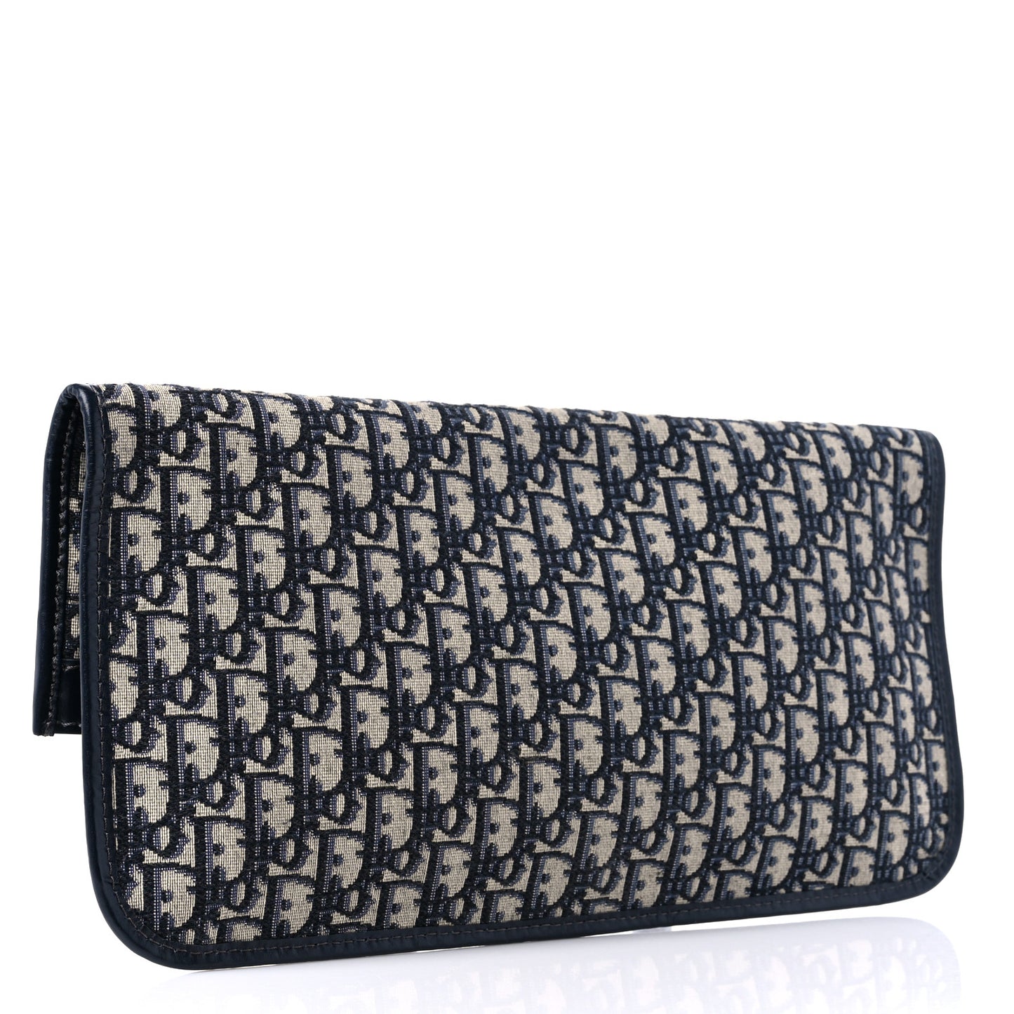 Oblique Fold Over Clutch Blue