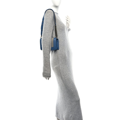 Chanel Galuchat Stingray Small Boy Flap Blue 2 of 13