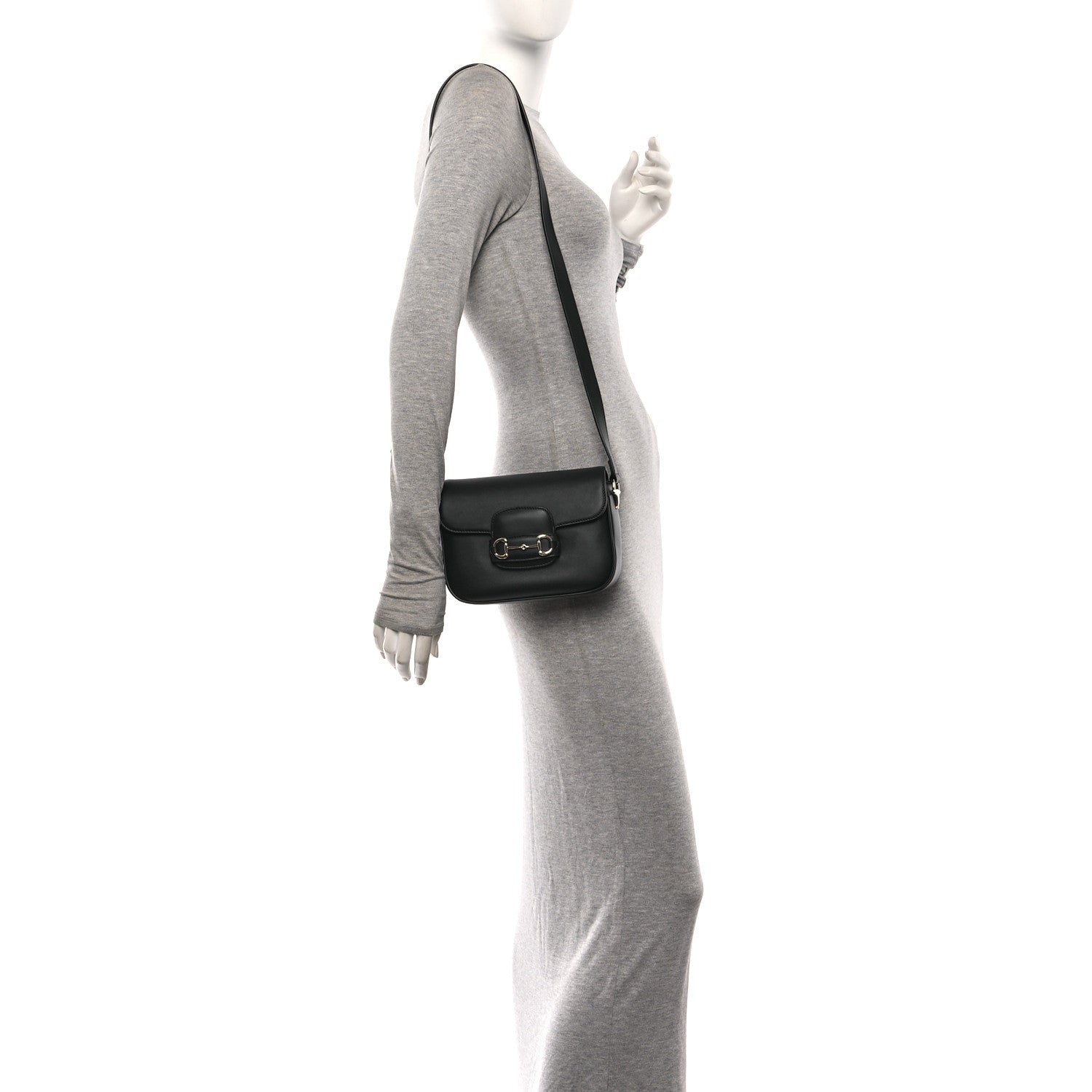 Gucci Arabella Calfskin Horsebit 1955 Shoulder Bag  Black 2 of 10