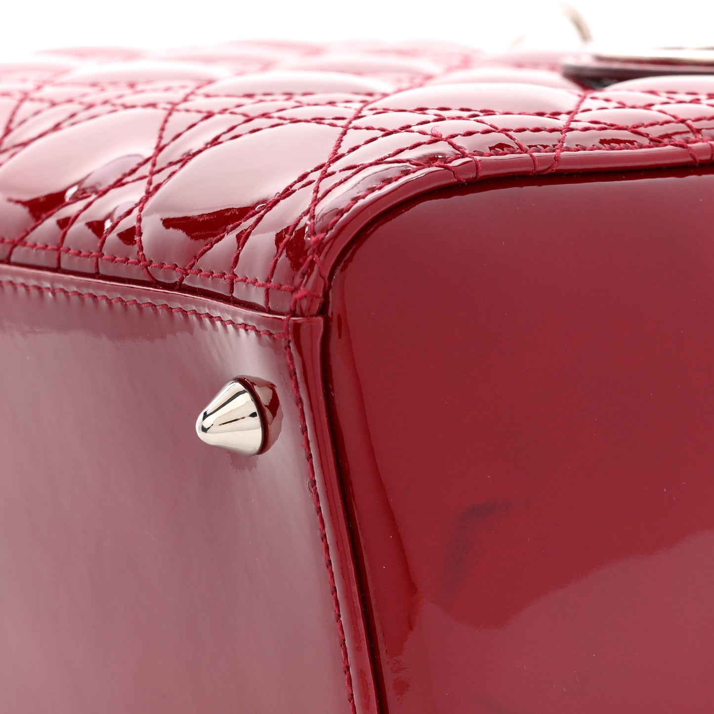 Patent Cannage Medium Lady Dior Red