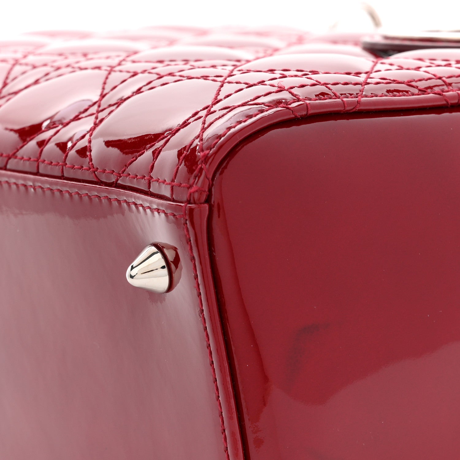 Christian Dior Patent Cannage Medium Lady Dior Red 11 of 13