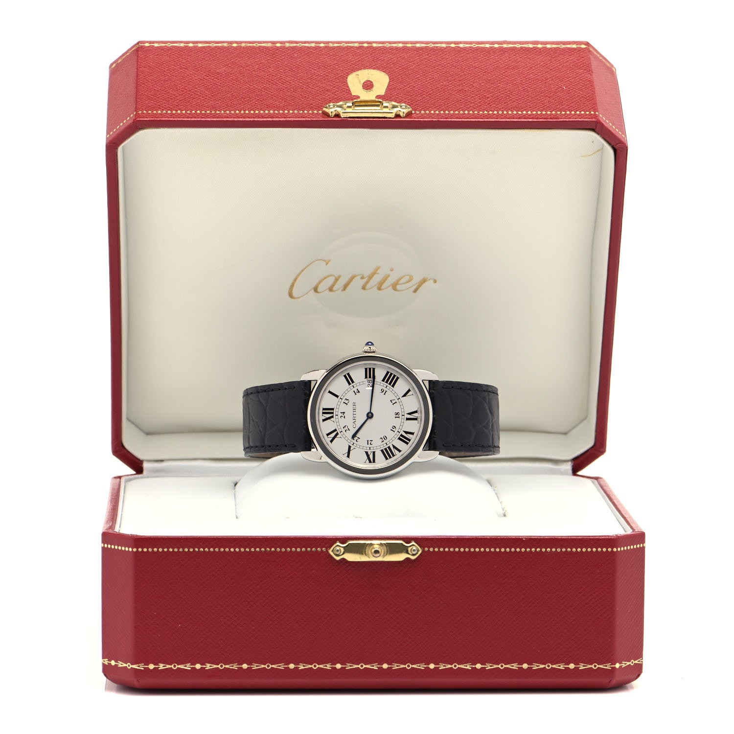 Cartier Stainless Steel Alligator 36mm Ronde Solo Quartz Watch 5 of 5