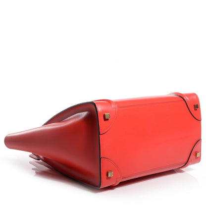 Celine Palmelato Leather Mini Luggage Bag Vermillion 4 of 9