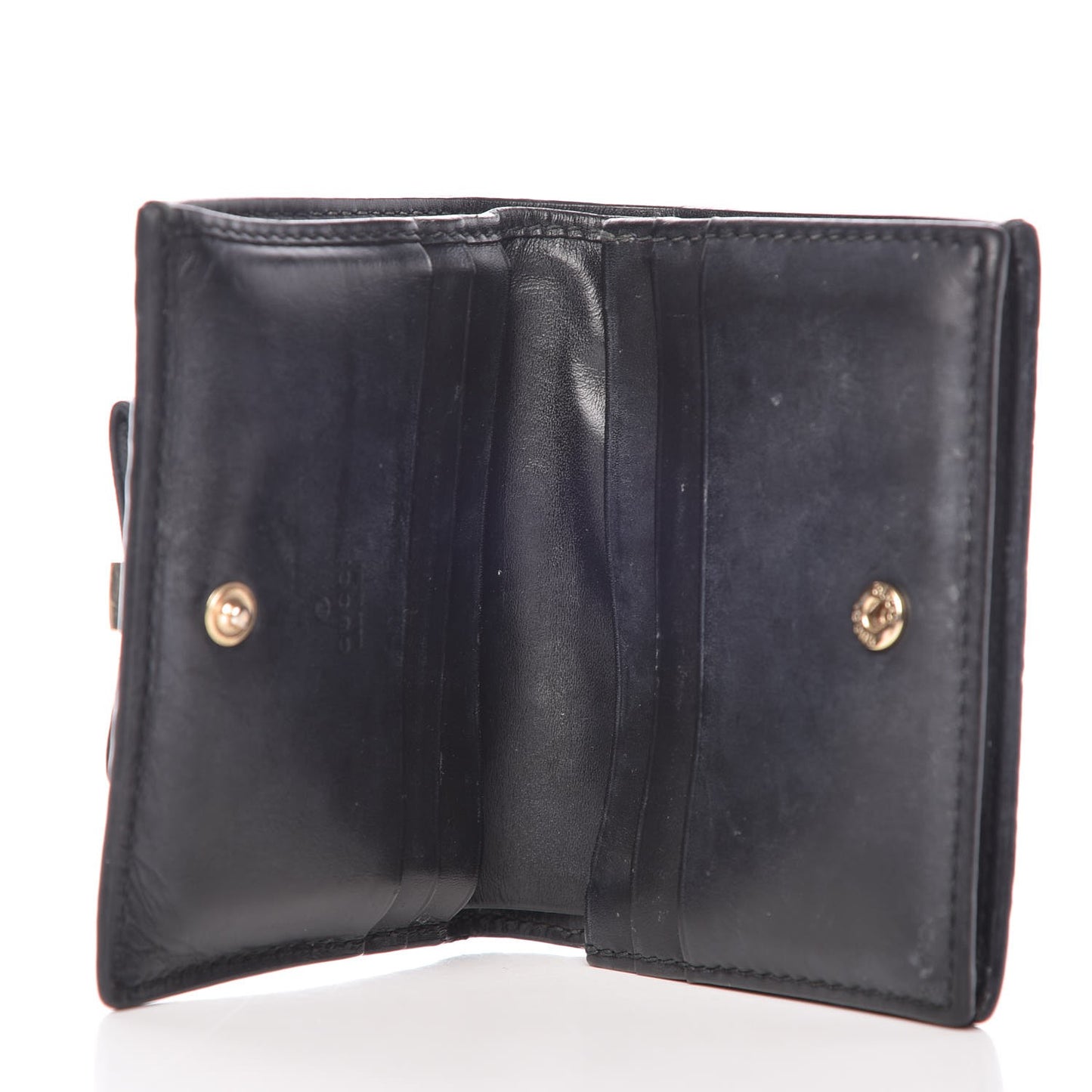 Guccissima Signature Bowy Card Case Wallet Black