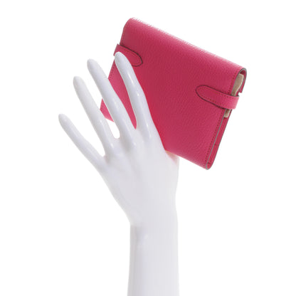 Hermes Chevre Mysore Kelly Compact Wallet Rose Tyrien 2 of 8