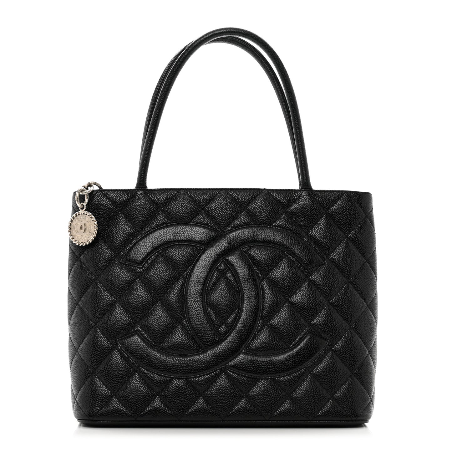 Caviar Quilted Medallion Tote Black