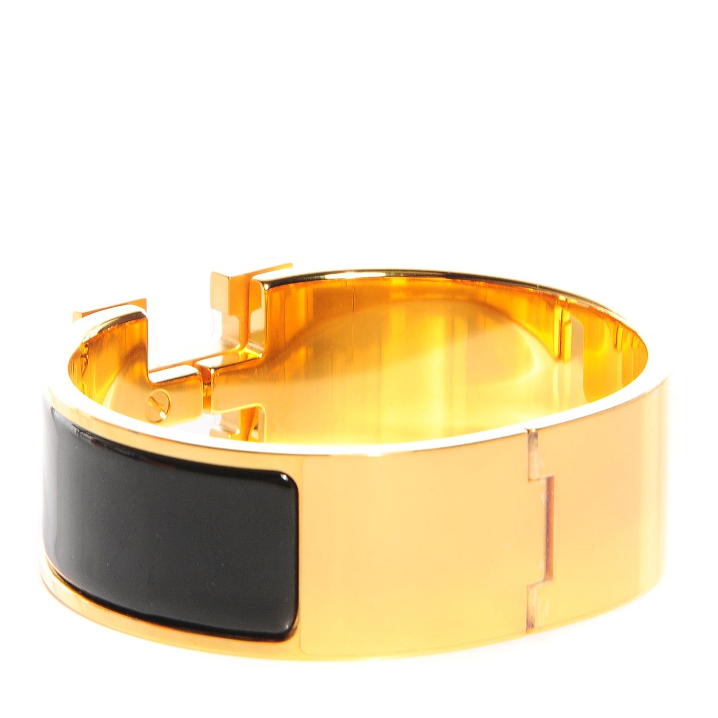 Enamel Wide Clic Clac H Bracelet PM Black
