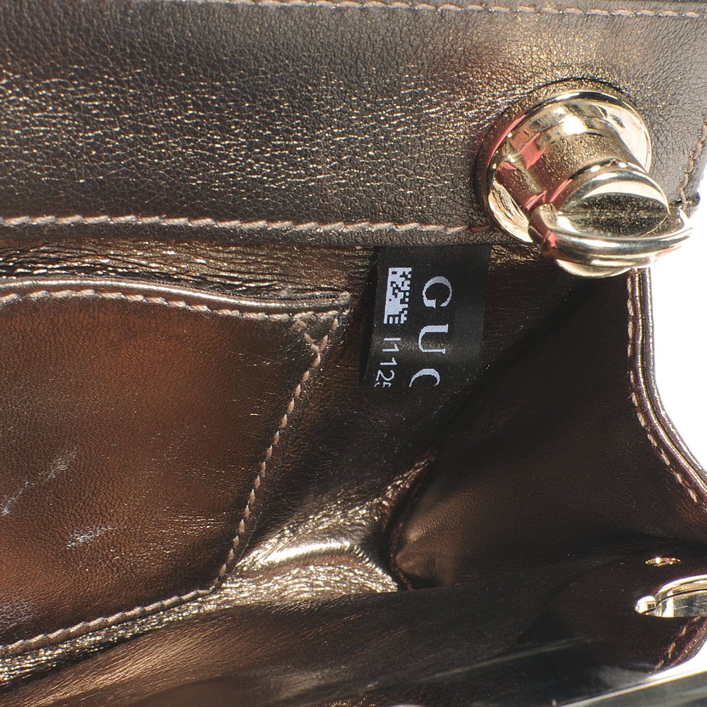 Metallic Calfskin Britt Clutch Pewter