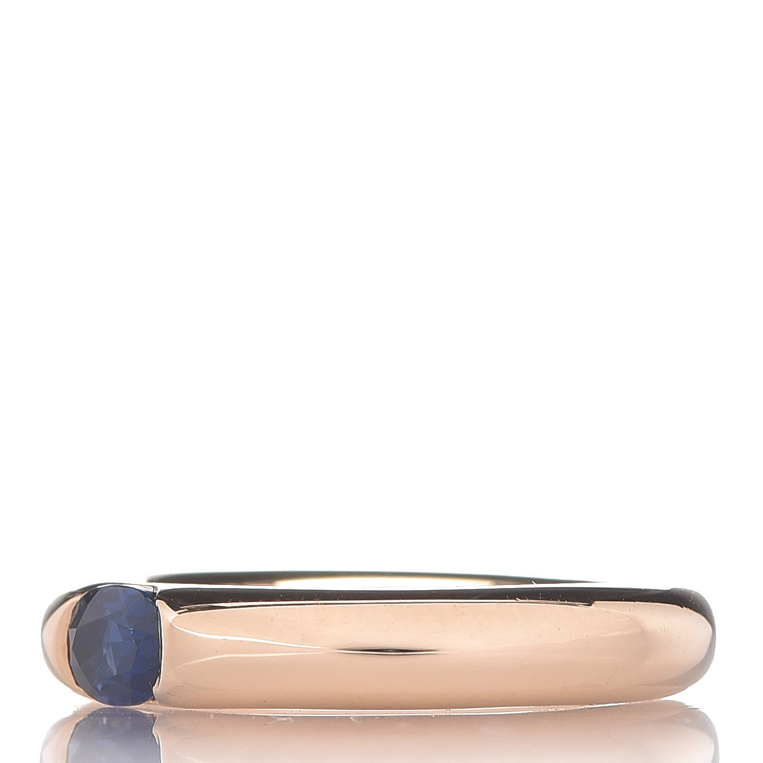 Cartier 18K Yellow Gold Blue Sapphire Ellipse Oval Cut Ring 51 5.75 3 of 6