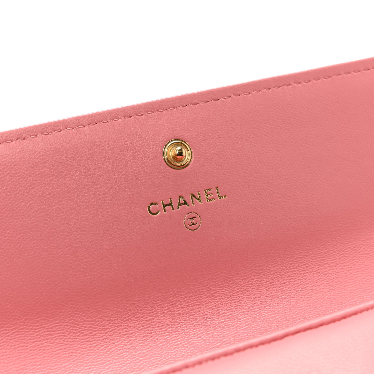 Lambskin Quilted Chanel 19 Flap Wallet Coral Pink