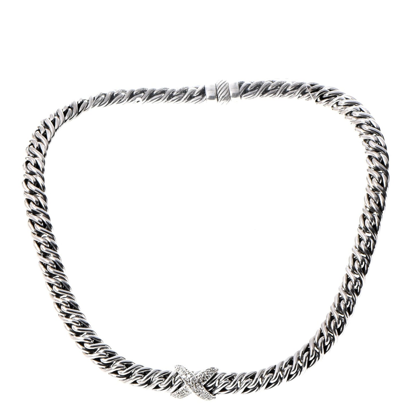 Sterling Silver Diamond Lyrica Rope Necklace