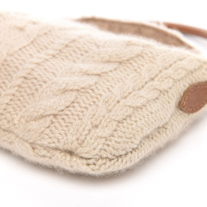 Valentino Garavani Cashmere Knit Catch Satchel Beige 8 of 9