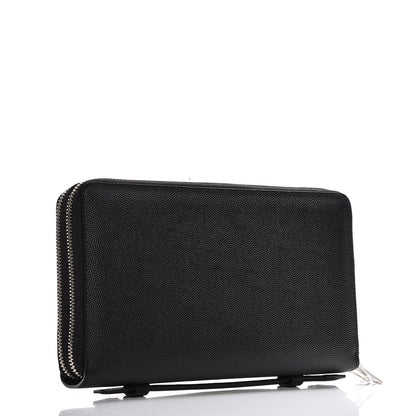 Saint Laurent Grain De Poudre Classic Zip Around Travel Organizer Wallet Black 3 of 10