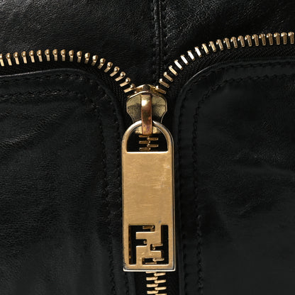 Fendi Sheepskin Zipper Satchel Black 8 of 14