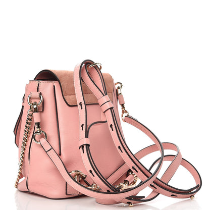 Chloe Suede Calfskin Mini Faye Backpack Washed Pink 4 of 8