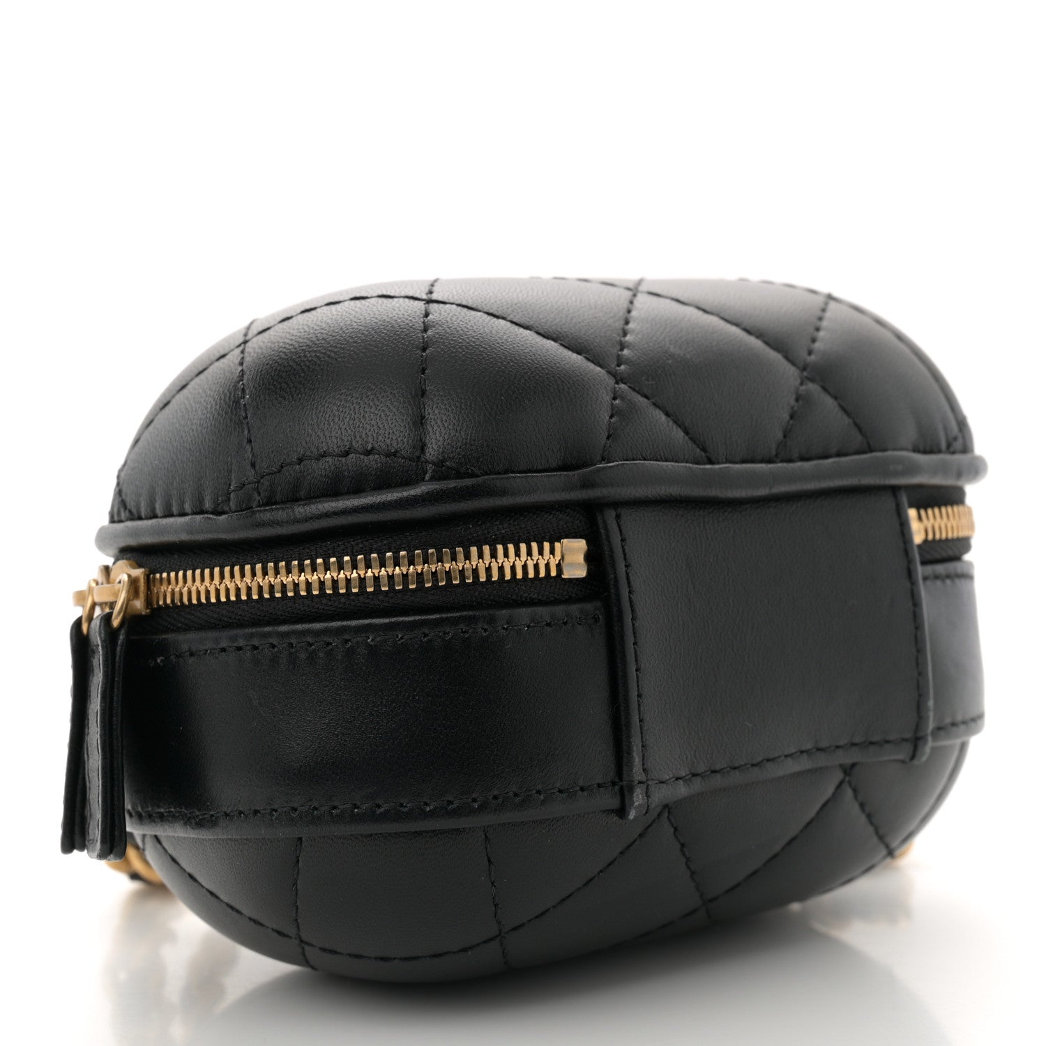 Chanel Lambskin Quilted CC Bubble Vanity Case With Chain Black 4 of 10