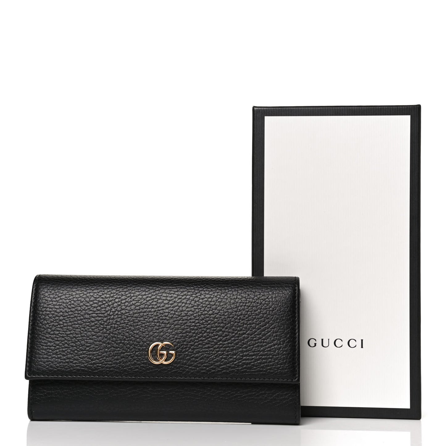 Dollar Calfskin GG Marmont Continental Wallet Black