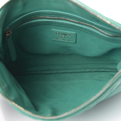 Chanel Caviar Quilted Medium Cosmetic Case Turquoise 4 of 9
