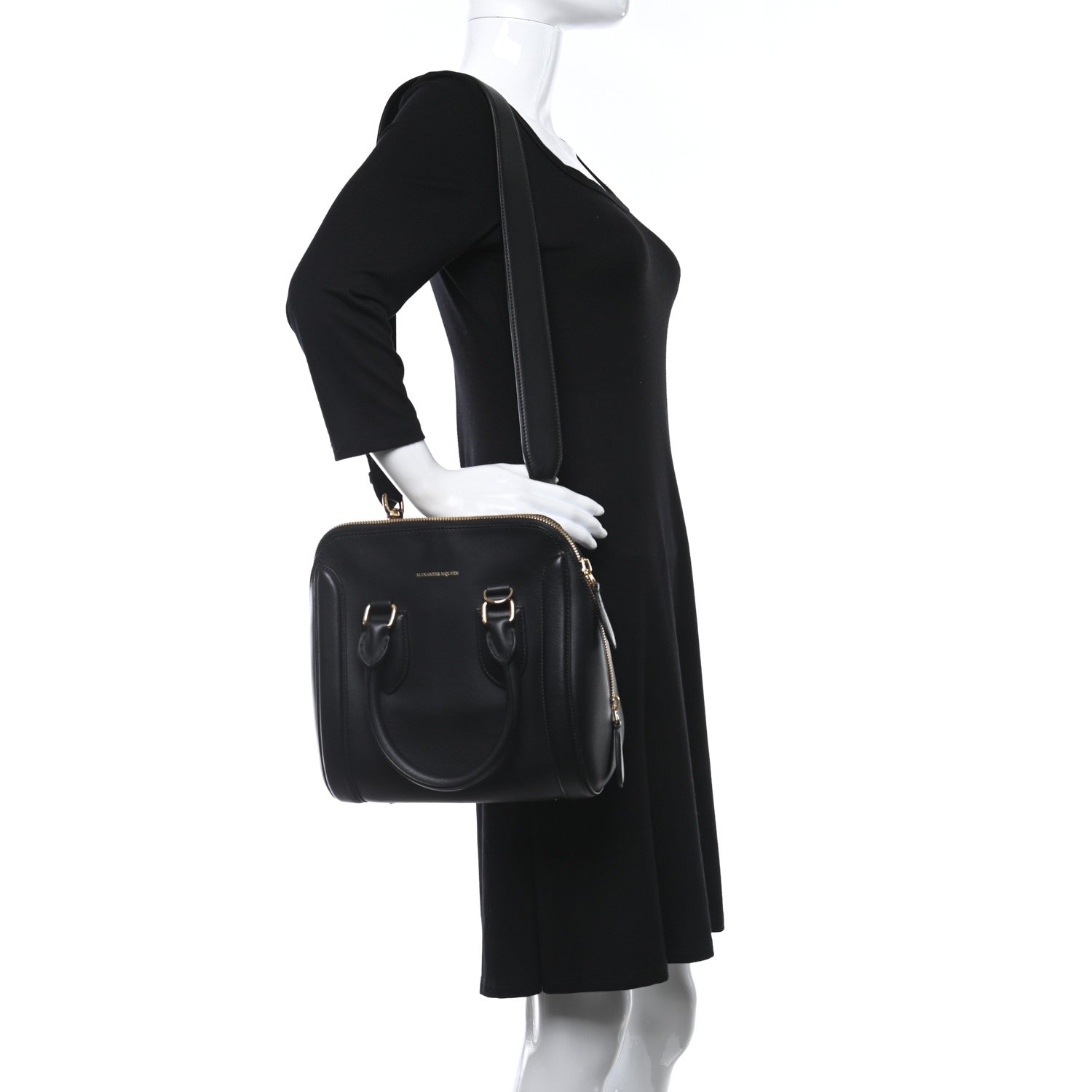 Alexander McQueen Calfskin Heroine Handbag Black 2 of 8