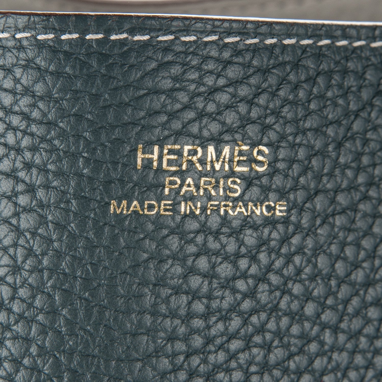 Hermes Taurillon Clemence Double Sens 45 Reversible Tote Gris Perle Bleu Orage 6 of 7