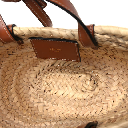 Celine Palm Leaves Calfskin Classic Triomphe Nano Panier Tan 5 of 10