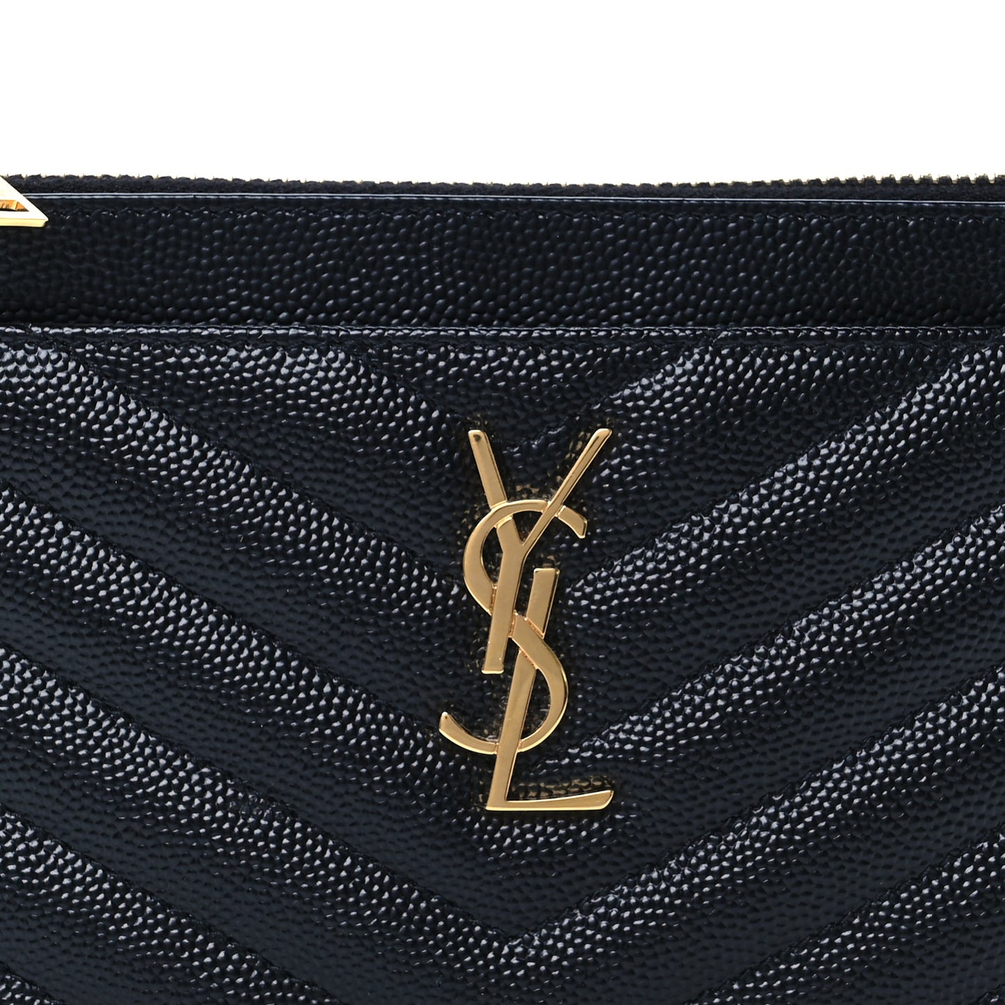 Grain De Poudre Chevron Monogram Bill Pouch Black