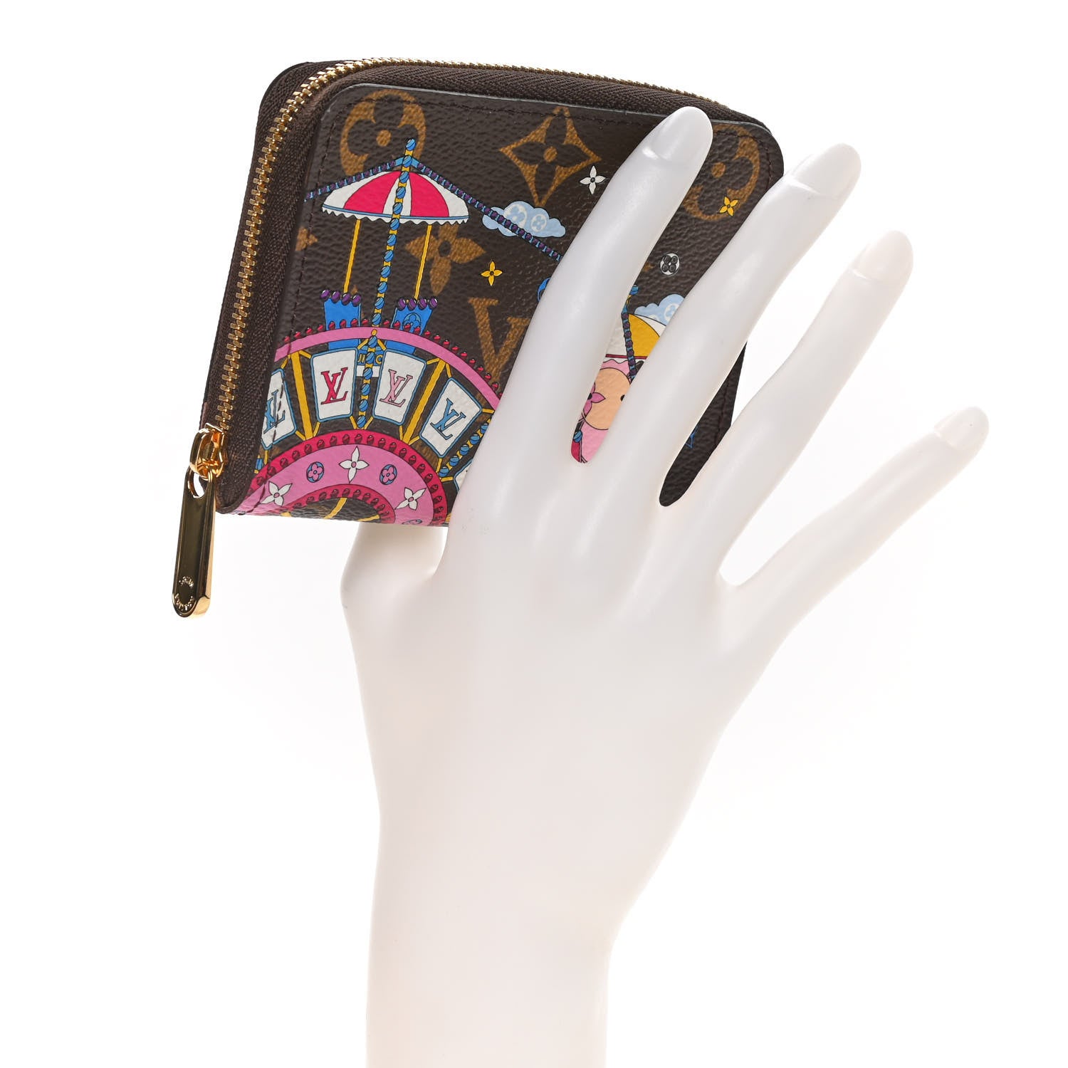 Louis Vuitton Monogram 2020 Christmas Animation Big Wheel Zippy Coin Purse Rose Ballerine 2 of 7