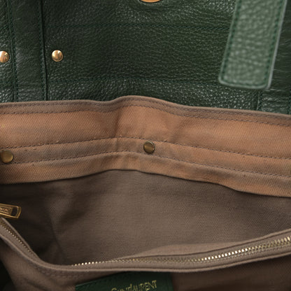 Saint Laurent Calfskin Canvas Medium Muse Two Green Beige 5 of 5