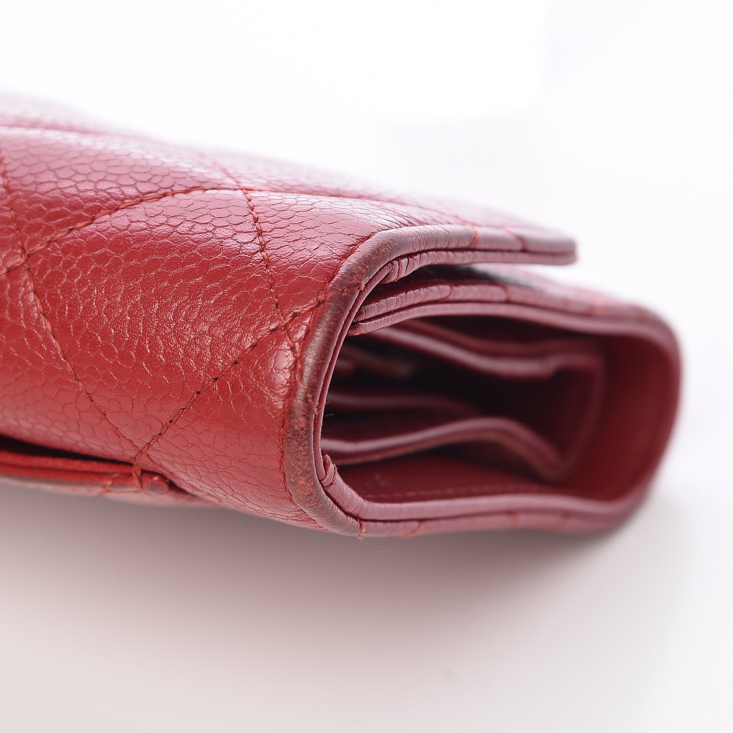 Chanel Caviar Quilted Large Flap Wallet Dark Red 19 of 24