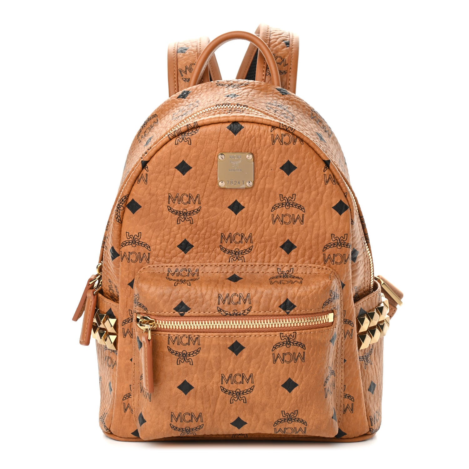 MCM Visetos Side Stud Mini Stark Backpack Cognac 1 of 10