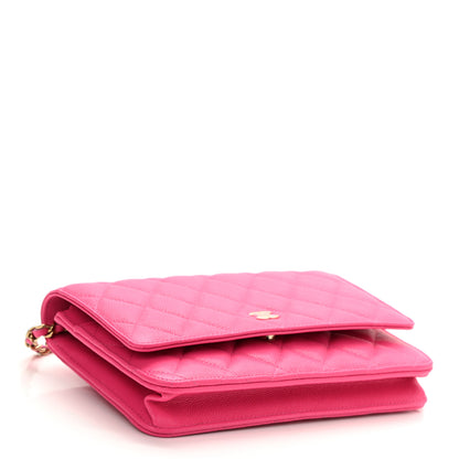 Chanel Caviar Quilted Wallet On Chain WOC Fuchsia 4 of 12