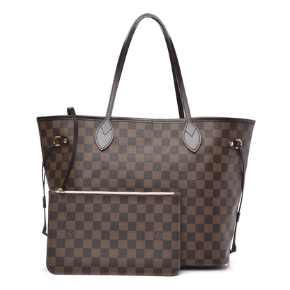 Louis Vuitton Damier Ebene Neo Neverfull MM Rose Ballerine 1 of 14