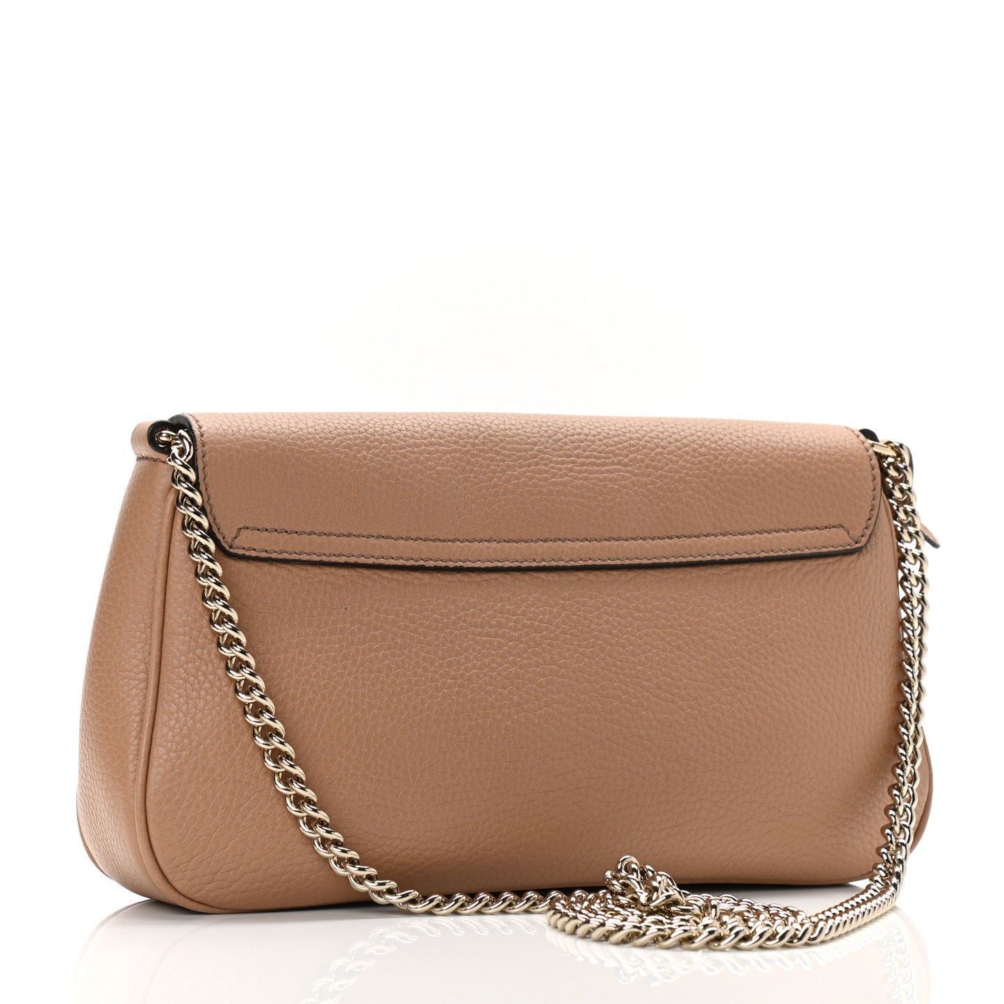 Pebbled Calfskin Medium Soho Flap Crossbody Camelia