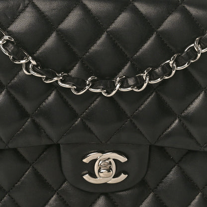Chanel Lambskin Quilted Medium Double Flap Black 8 of 10