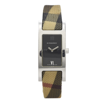Burberry Stainless Steel Calfskin 18mm Heritage Nova Check Quartz Watch Black BU1009 1 of 8