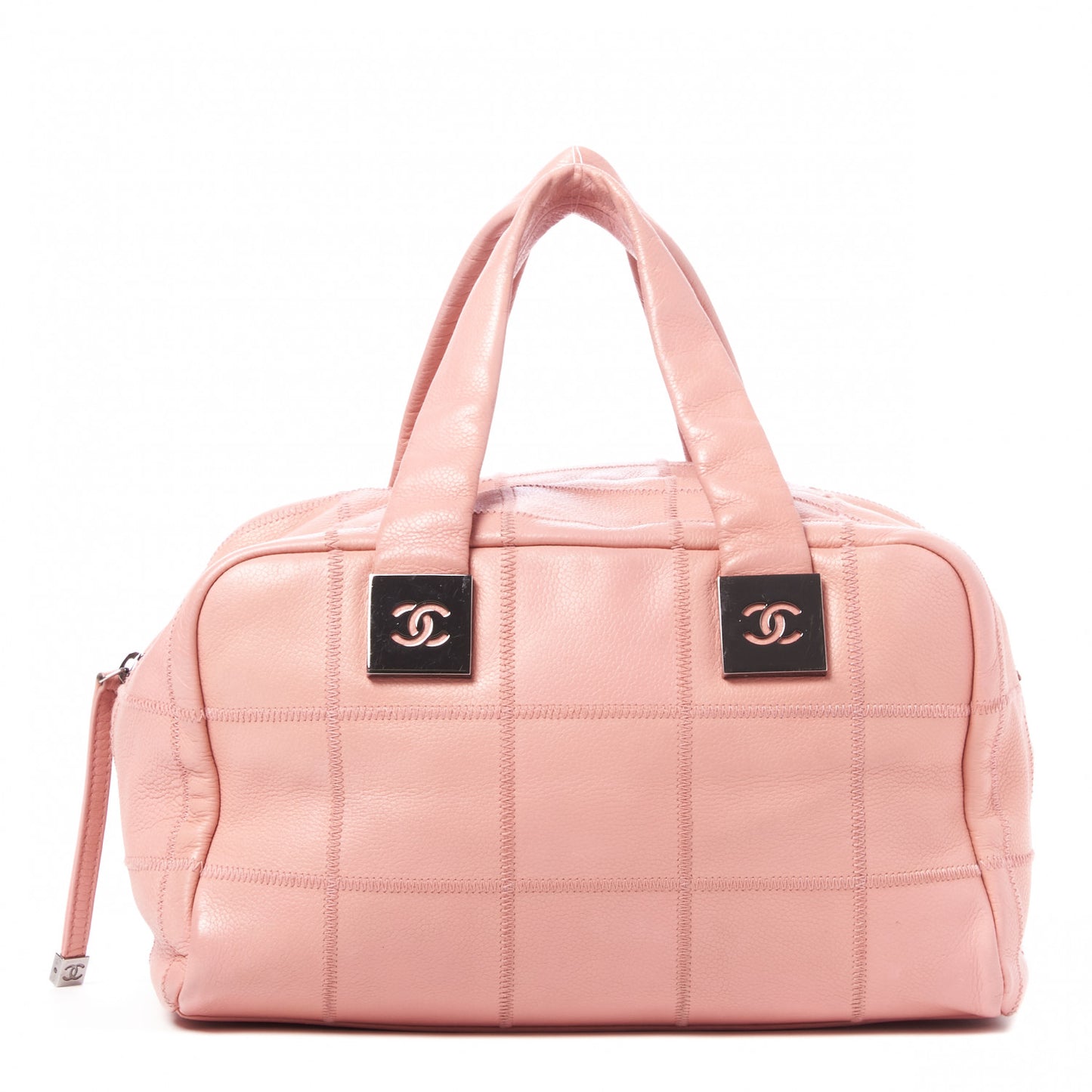 Caviar Square Stitched Bowler Pink